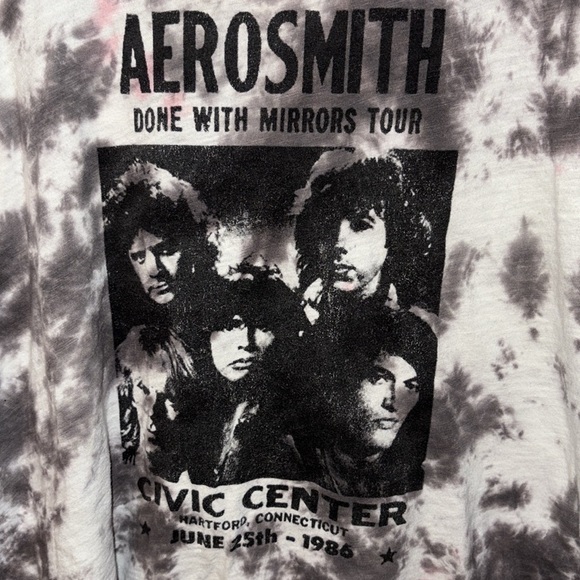 Aerosmith oversized Graphic Tee - Black and Pink Done With Mirrors - Picture 2 of 4
